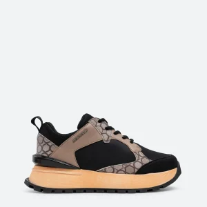 Sneaker Nancy in tela stampa Teometric colore nero