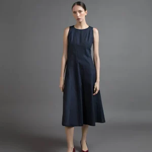 ABITO MIDI IN DENIM INTARSIATO