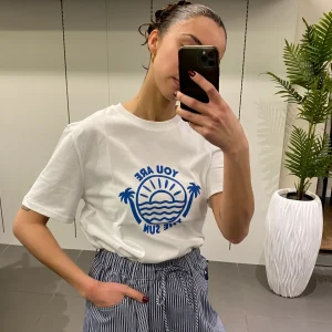 T SHIRT STAMPA BLU