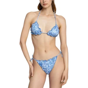 4giveness Bikini Triangolo Antibes Cachemire Azzurro