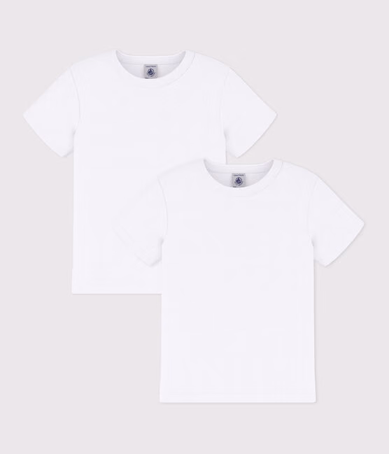 Confezione da 2 t-shirt manica corta bianche bambino