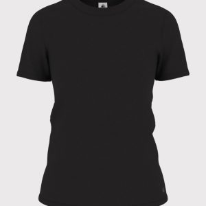 T-shirt Iconica a maniche corte a coste tinta unita donna
