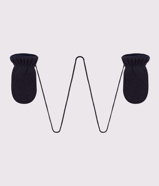 Muffole in maglia tinta unita foderata in pile neonato