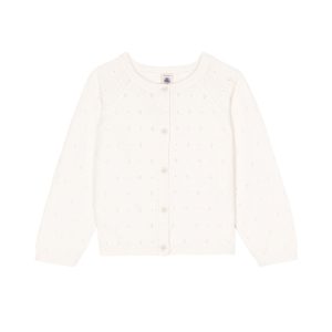 Cardigan in cotone a punto fantasia bambina