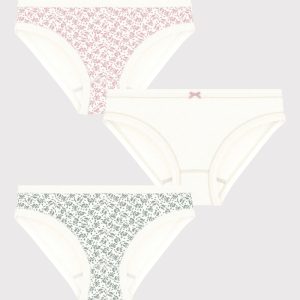 Set di 3 slip in cotone a fiori bambino