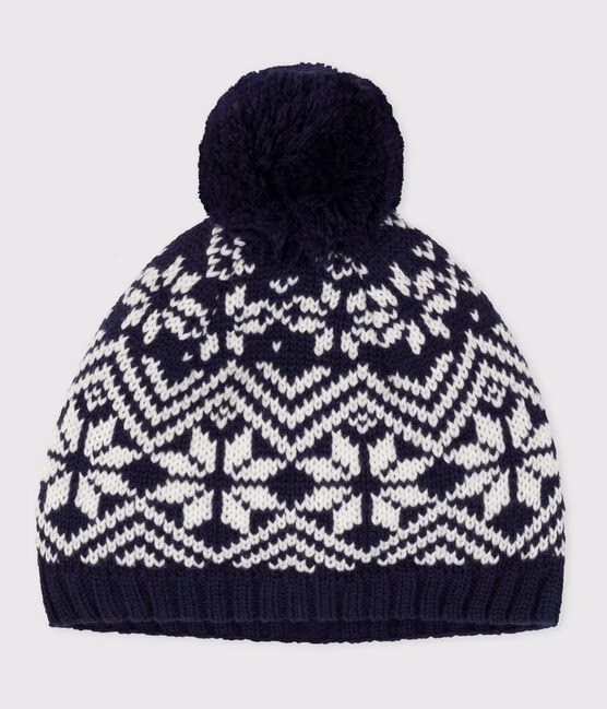Cuffietta in lana jacquard neonato