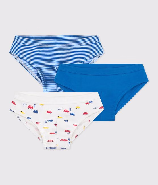 Set di slip in cotone con automobili stampate bambino