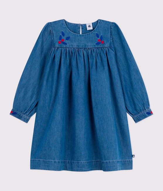 Abito a maniche lunghe in denim bambina