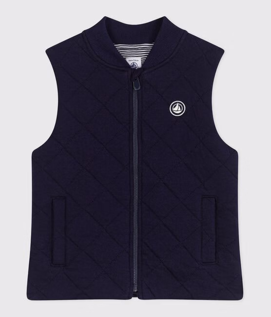 Gilet senza maniche in cotone tinta unita bambino/a