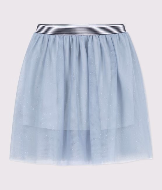 Gonna in tulle tinta unita con paillettes bambina