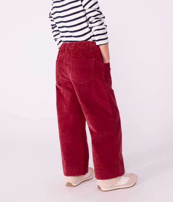 Pantaloni in velluto tinta unita bambina