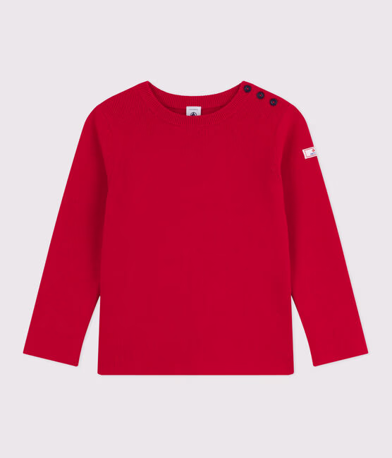 Pullover in misto lana e cotone tinta unita bambino