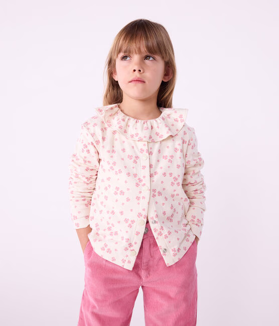T-shirt a maniche lunghe in cotone con stampa bambina