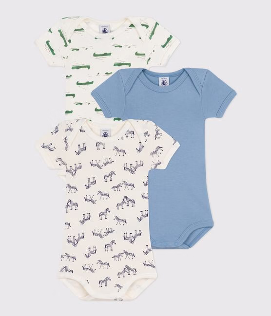 Set di body a maniche corte in cotone con animali neonato