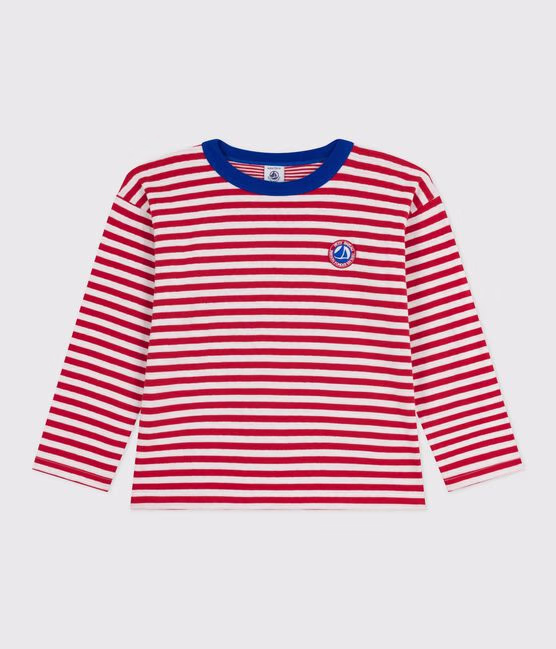 T-shirt a maniche lunghe in cotone a righe bambino