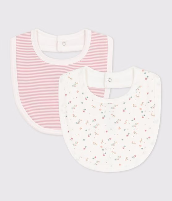 Set di bavaglini in cotone con stampa a fiori neonato