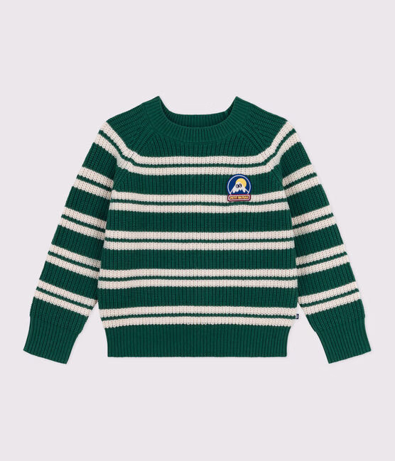 Pullover in misto lana e cotone a righe bambino