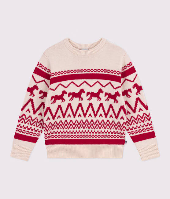 Pullover in lana e cotone fantasia bambino