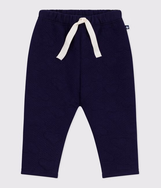 Pantaloni in cotone spesso con motivo a cuori neonata