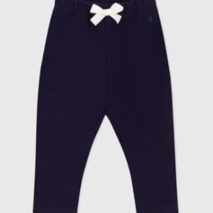 Pantaloni in cotone tinta unita neonato