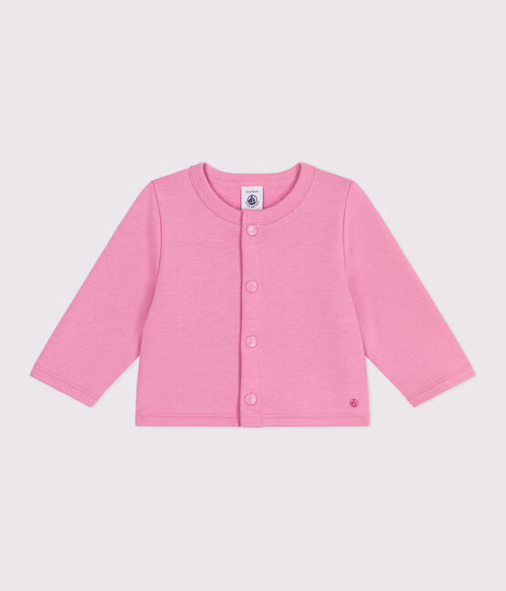 Cardigan in cotone tinta unita neonato