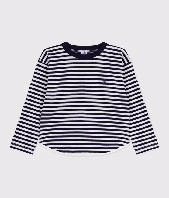 T-shirt a maniche lunghe in cotone a righe bambino