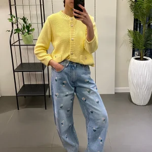 Jeans baggy con fiori