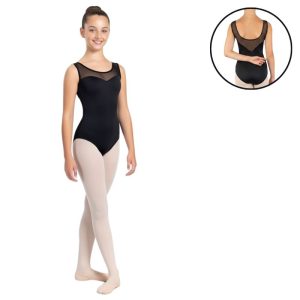 Body Danza con Inserto in Rete Trasparente – AT103R