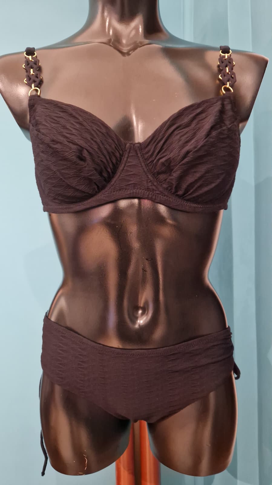 Bikini Donna con Ferretto e Slip Midi Texture – Ultimo Pezzo Taglia 44 - immagine 2