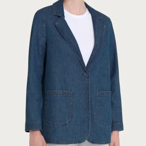 Blazer Over Destrutturato in Light Denim