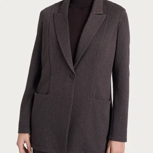 Blazer donna over gessato in Eco Jacquard Ragno