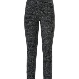 Pantalone a Sigaretta in Tessuto Eco Jacquard Ragno