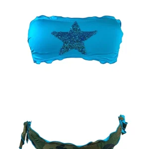 Bikini Fascia Paillettes Stella Turchese Sunny Beach