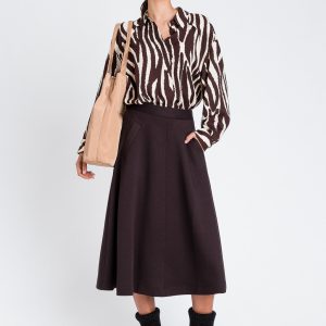 Gonna Midi Cioccolato Twinset Donna 