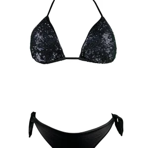 Bikini Triangolo Paillettes Nero