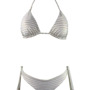 Bikini Triangolo Lurex Righe Brasil