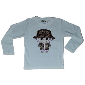 T-shirt bimba a maniche lunghe in jersey