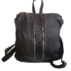 Zaino Due Cerniere Vera Pelle Sauvage Vintage