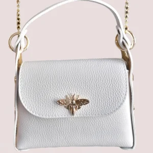 Bee Bag Larga con Catena in Vera Pelle