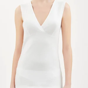 Maglia spalla larga comfort in lana e cotone