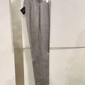 Pantalone a Sigaretta Fantasia Spigata Grigia Ragno