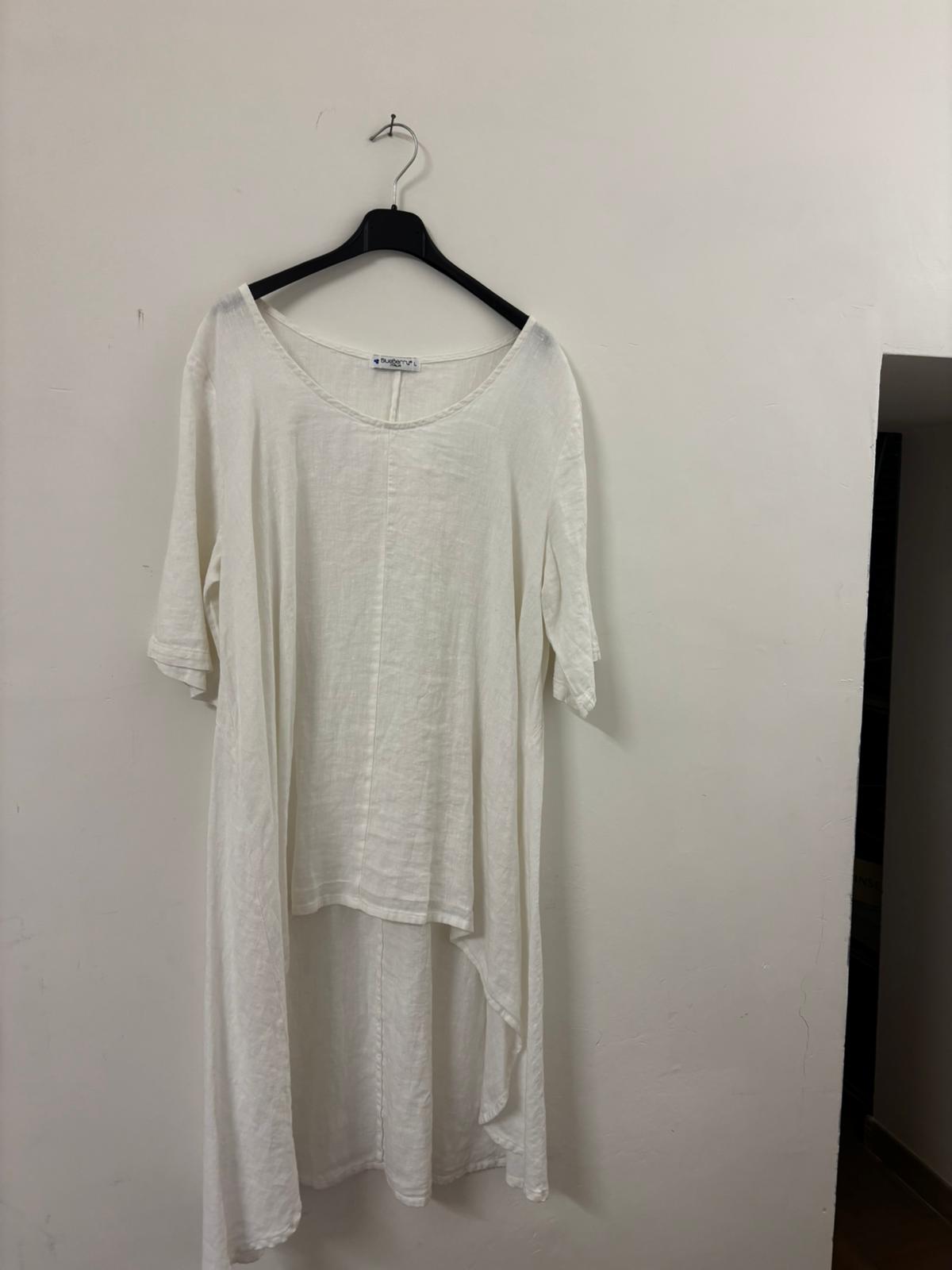 Maxi Maglia in Puro Lino Bianca – Prezzo Speciale - immagine 2