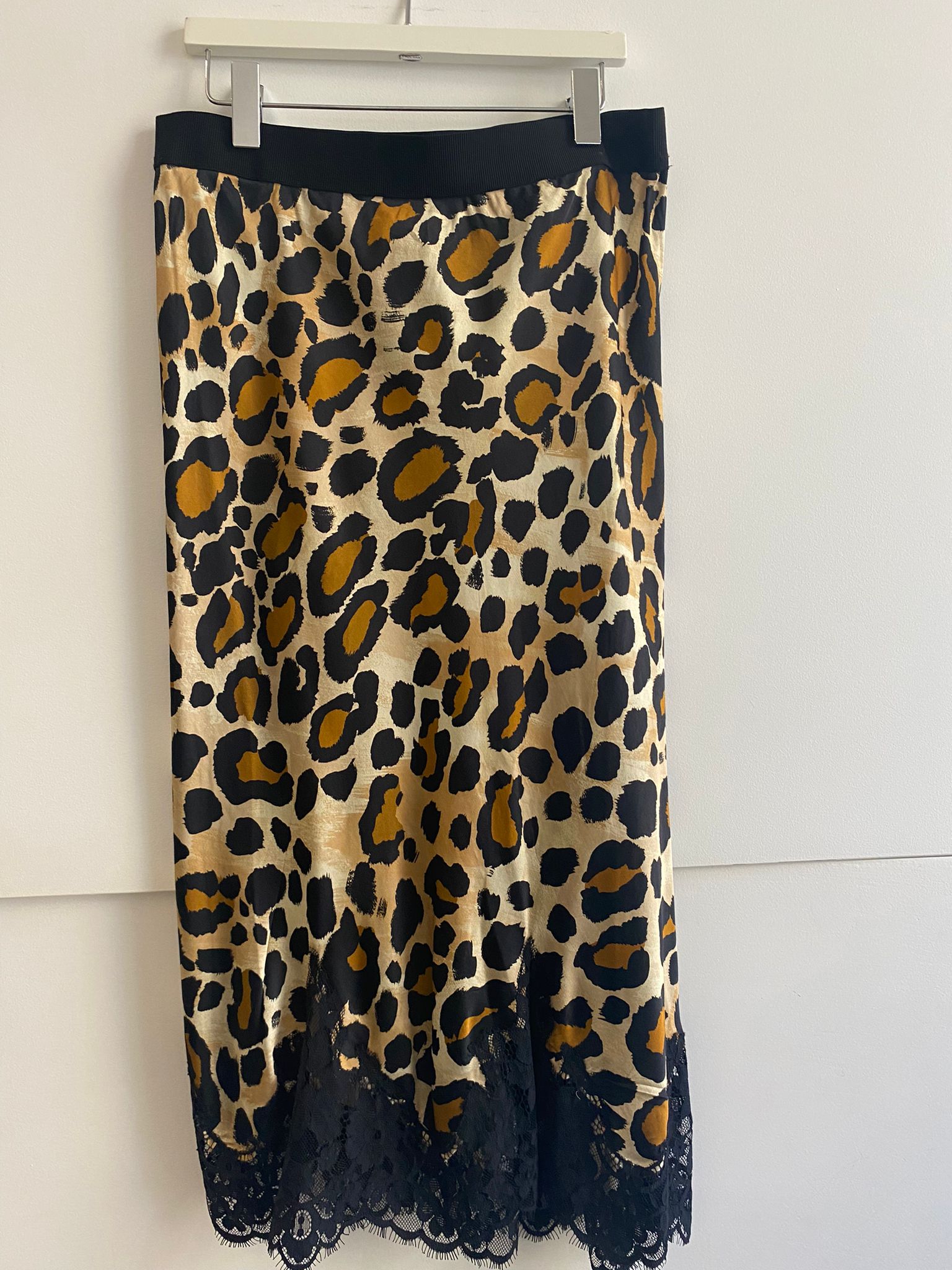 Gonna Animalier Twinset con Dettaglio in Pizzo