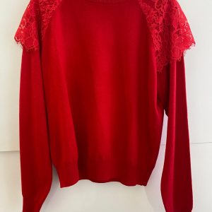 Maglia Twinset con dettaglio in pizzo sulle spalle