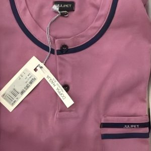 Pigiama Uomo Julipet Mezza Manica e Pantalone Corto – Rosa Antico e Blu | Ultimo Pezzo Taglia 46 – Prezzo Speciale