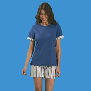 Pigiama corto Linclalor 100% Cotone – Varianti Rosa e Cobalto