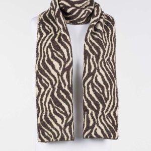 Sciarpa Donna Stampa Animalier in Lana Mista