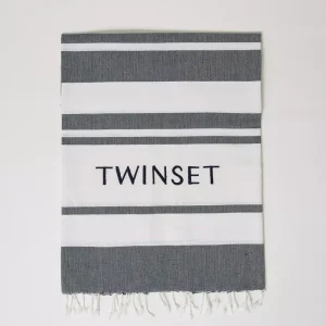 Telo Mare Jacquard Twinset 100% Cotone con Logo – 90×190 cm