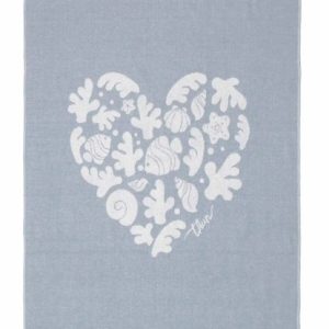 Telo mare Thun cotone con cuore centrale nappine