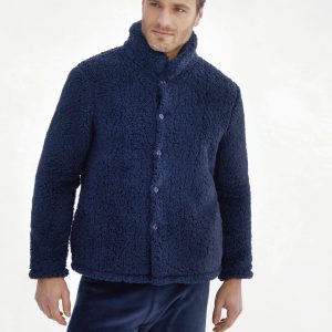 Vestaglia Corta Tipo Giacca da Uomo in Pile con Bottoni You365